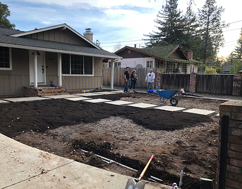 Partially completed sod layer