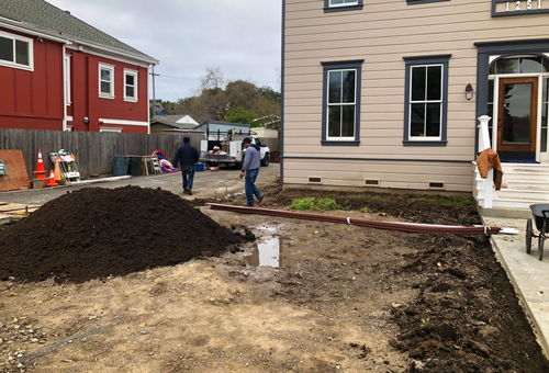 Top soil arrived and waiting for install